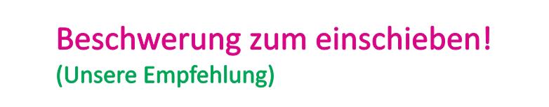 Beschwerung einschieben
