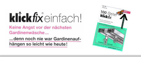 Klickfix Gardinengleiter einfach zu montieren
