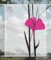 Preview: Scheibenhänger transparent Ginkgo magenta three rechteckig