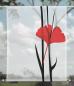 Preview: Scheibenhänger transparent Ginkgo red three rechteckig