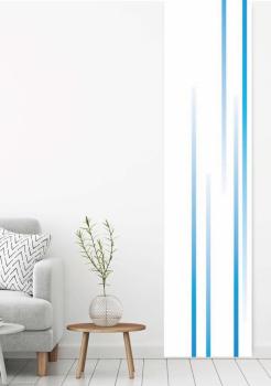 Schiebevorhang mit blauen Linien in Farbverlauf