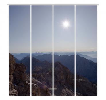 Preview: Flächenvorhang Bergheimat 4er, Schiebegardine, Set 4tlg,