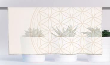 Cafehausgardine - Blume des Lebens dark-beige