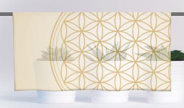Cafehausgardine - Blume des Lebens dark-gold