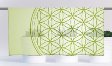 Cafehausgardine - Blume des Lebens dark-green