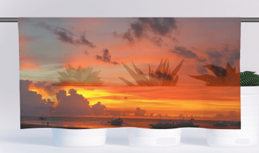 Cafehausgardine - Brennende Wolken 1