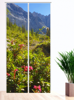 Flächenvorhang Alpenblühen 2er Serie - Set
