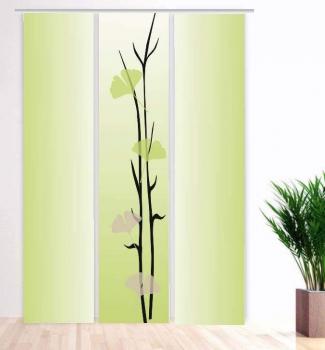 Flächenvorhang Ginkgo apfel-green 3er Serie