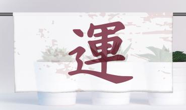 Japan Glück pupur white, Cafehausgardine
