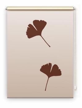 Rollo Ginkgo folorium  coffee-light , Motivrollo, Rollo mit Druck, Fotorollo, bedrucktes Rollo, Fensterrollo,verdunkelndes Rollo, Sonnenschutz Rollo