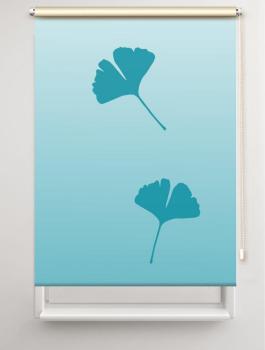 ollo Ginkgo folorium  türkis 2, Motivrollo, Rollo mit Druck, Fotorollo, bedrucktes Rollo, Fensterrollo,verdunkelndes Rollo, Sonnenschutz Rollo