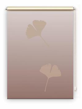 Rollo Ginkgo folorium cappuccino-dark, Motivrollo, Rollo mit Druck, Fotorollo, bedrucktes Rollo, Fensterrollo,verdunkelndes Rollo, Sonnenschutz Rollo