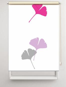ollo Ginkgo folorium magenta-flieder  , Motivrollo, Rollo mit Druck, Fotorollo, bedrucktes Rollo, Fensterrollo,verdunkelndes Rollo, Sonnenschutz Rollo