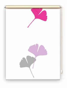 ollo Ginkgo folorium magenta-flieder  , Motivrollo, Rollo mit Druck, Fotorollo, bedrucktes Rollo, Fensterrollo,verdunkelndes Rollo, Sonnenschutz Rollo