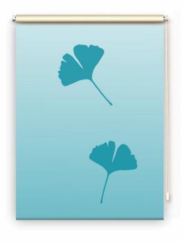 ollo Ginkgo folorium  türkis 2, Motivrollo, Rollo mit Druck, Fotorollo, bedrucktes Rollo, Fensterrollo,verdunkelndes Rollo, Sonnenschutz Rollo