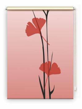 Rollo Ginkgo dark pfeffer, Motivrollo, Rollo mit Druck, Fotorollo, bedrucktes Rollo, Fensterrollo,verdunkelndes Rollo, Sonnenschutz Rollo