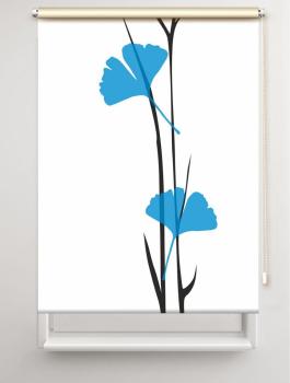 Rollo Ginkgo blue, Motivrollo, Rollo mit Druck, Fotorollo, bedrucktes Rollo, Fensterrollo,verdunkelndes Rollo, Sonnenschutz Rollo