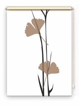 Rollo Ginkgo cappuccino, Motivrollo, Rollo mit Druck, Fotorollo, bedrucktes Rollo, Fensterrollo,verdunkelndes Rollo, Sonnenschutz Rollo