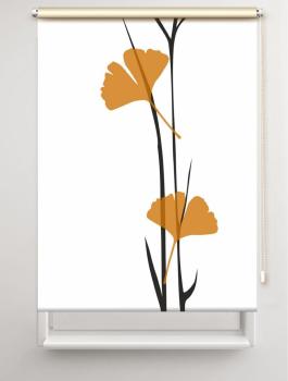 Rollo Ginkgo curry , Motivrollo, Rollo mit Druck, Fotorollo, bedrucktes Rollo, Fensterrollo,verdunkelndes Rollo, Sonnenschutz Rollo