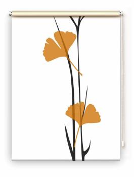Rollo Ginkgo curry , Motivrollo, Rollo mit Druck, Fotorollo, bedrucktes Rollo, Fensterrollo,verdunkelndes Rollo, Sonnenschutz Rollo