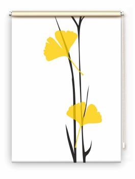 Rollo Ginkgo gelb, Motivrollo, Rollo mit Druck, Fotorollo, bedrucktes Rollo, Fensterrollo,verdunkelndes Rollo, Sonnenschutz Rollo