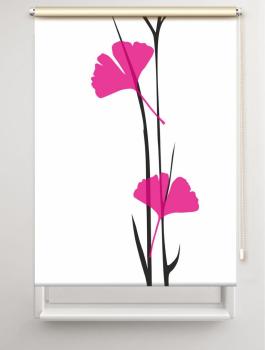 Rollo Ginkgo magenta, Motivrollo, Rollo mit Druck, Fotorollo, bedrucktes Rollo, Fensterrollo,verdunkelndes Rollo, Sonnenschutz Rollo