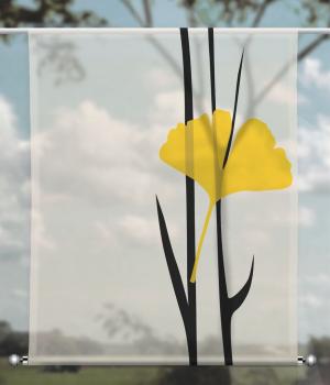 Scheibenhänger transp. Ginkgo yellow tone three eckig