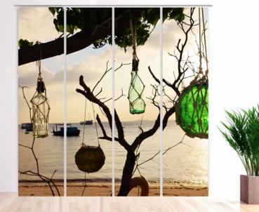 glass dreams Schiebevorhang 4er Set Malediven