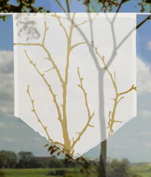 Scheibenhänger Zweige beige voile transparent