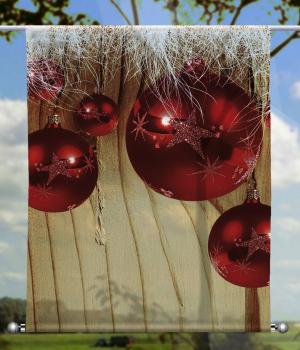 Scheibenhänger Christmas red - rechteckig, Beschw.