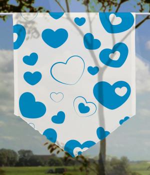 Scheibenhänger Love blue voile transparent