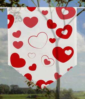 Scheibenhänger Love red voile transparent