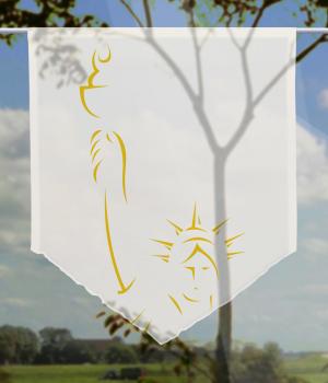 Scheibenhänger New York yellow voile transparent