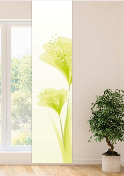 Flächengardine mit Blumendruck modernes Wohnen - Schiebegardine moderne Einrichtung