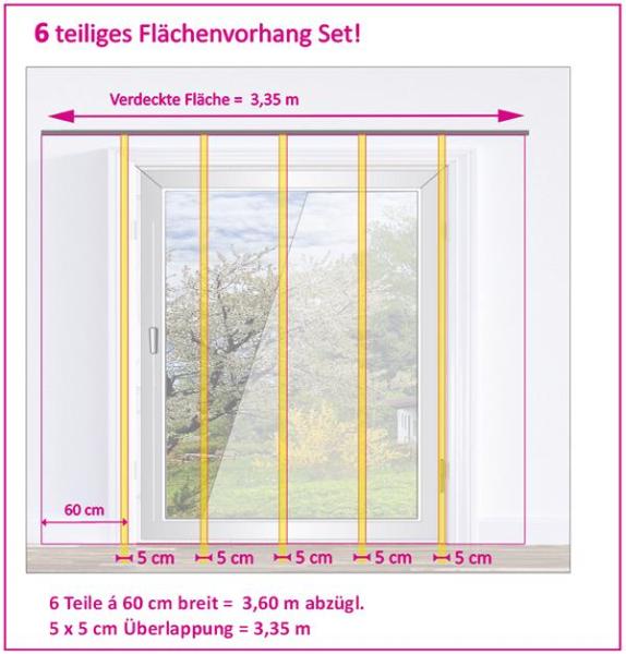 6er Flächenvorhang Set - breite