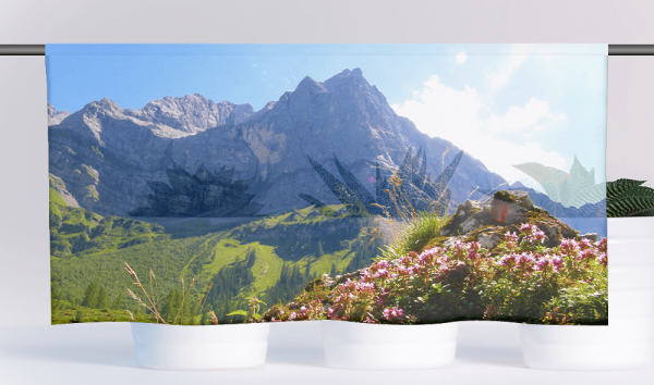 Cafehausgardine - Alpenblumen