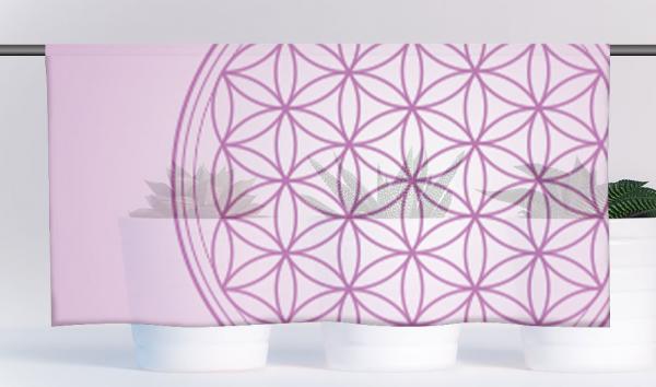 Cafehausgardine - Blume des Lebens dark - brombeere