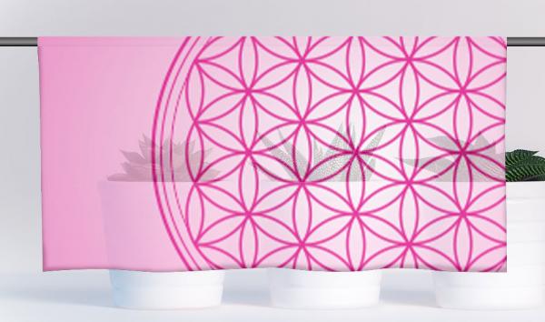 Cafehausgardine - Blume des Lebens dark-magenta
