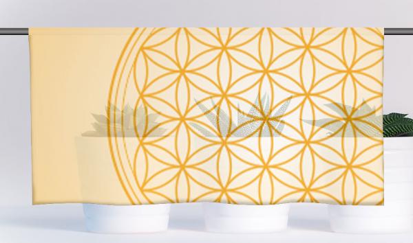 Cafehausgardine - Blume des Lebens dark-orange
