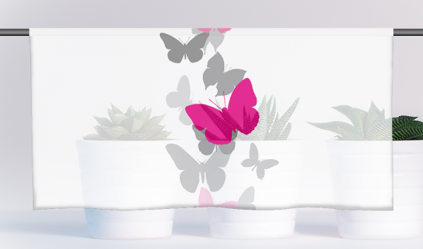 Cafehausgardine - Papalone magenta