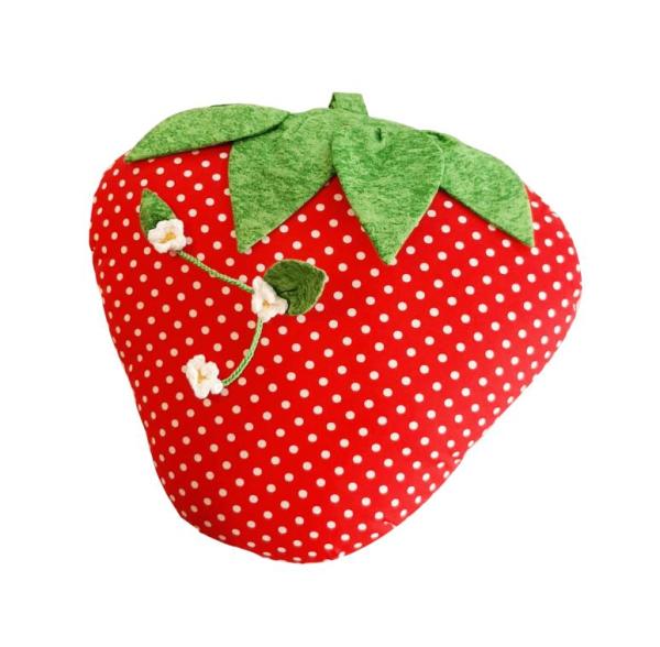 Erdbeerkissen groß blanco