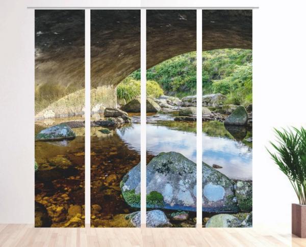 Brücke in Connemara 4er, Flächenvorhang, Set 4tlg