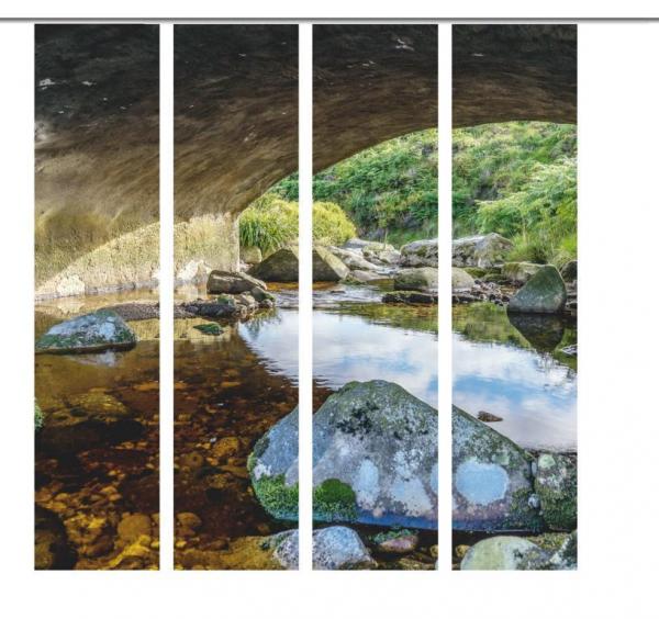 Brücke in Connemara 4er, Flächenvorhang, Set 4tlg