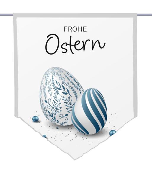 Ostern-moderna-blue, Scheibenhänger spitz