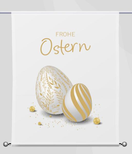 Ostern-moderna-gold, Scheibenhänger eckig