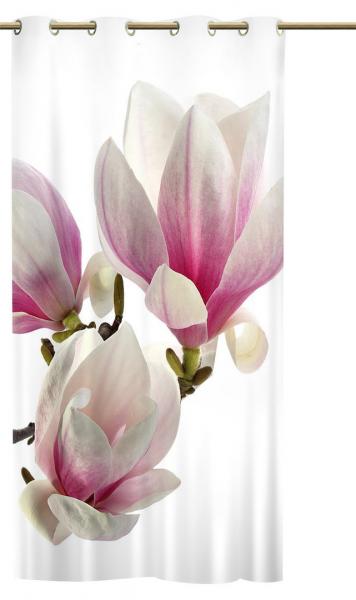 Ösenschal Magnolie - Blumen Ösenvorhang