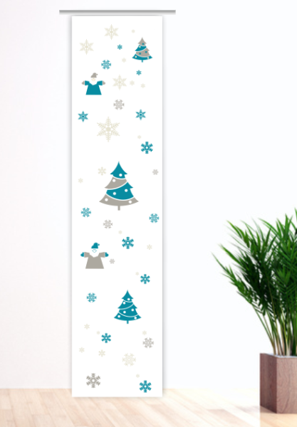 Meine-Weihnachten-türkis-2, Flächenvorhang Einzel