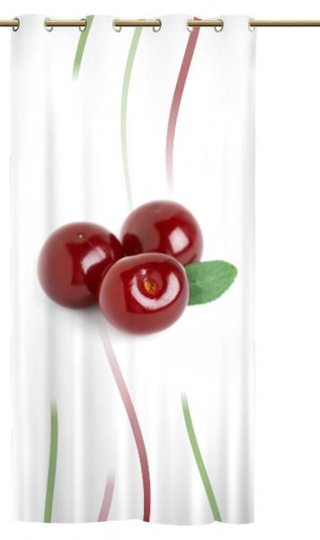 Ösenschal Früchtchen Kirsche 2 - Ösenvorhang