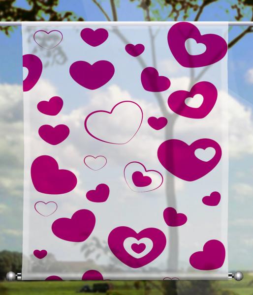 Scheibenhänger  Love magenta  - rechteckig, Beschw.