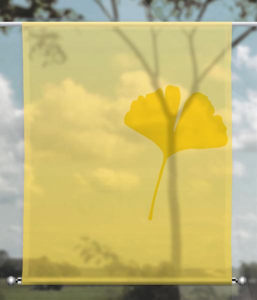 Scheibenhänger transparent Ginkgo foliorum yellow three rechteckig